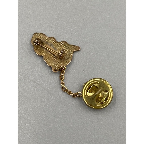 Vintage Red Hair Little Girl & Dog on Chain Collectible Dangle Lapel Pin Brooch - Picture 5 of 6